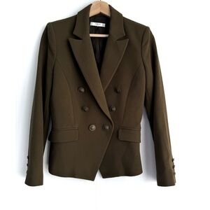 Mango Olive green Double-Breasted Women's Blazer size extra small